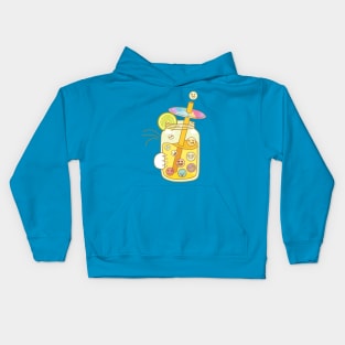 Funny Cat Stealing Emoji Drink Kids Hoodie